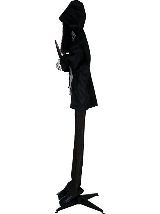 Assassino de Zumbis com Luz, Som e Movimento (180 cm) – Decoração de Halloween – Preto