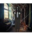 Assassino de Zumbis com Luz, Som e Movimento (180 cm) – Decoração de Halloween – Preto