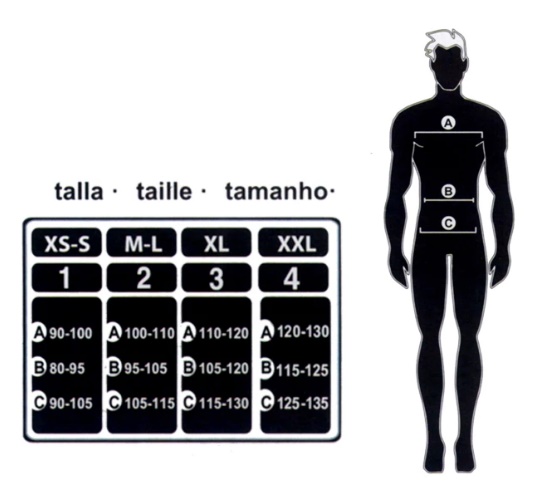 Tabela de tamanhos de Traje adulto medieval de ordem de cavaleiro templário