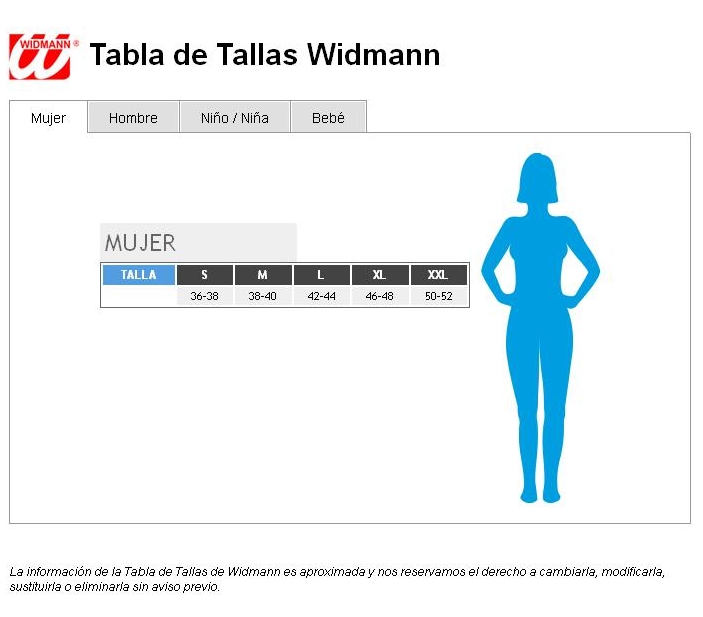 Tabela de tamanhos de Fantasia adulta de menina torcida