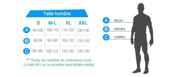 Tabela de tamanhos de Fantasia de navegador Cristóvão Colombo para homem