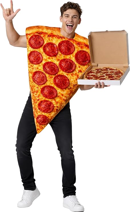 Tabela de tamanhos de Fantasia de Pizza para Adultos | Divertida e Original