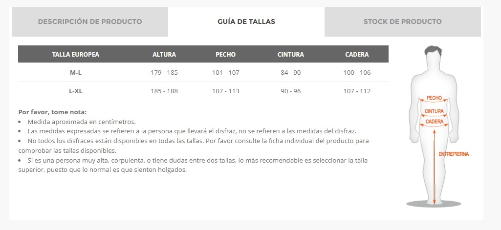 Tabela de tamanhos de Fantasia de Robocop para Homem – Traje Futurista com Macacão, Luvas, Protetores de Bota e Capacete
