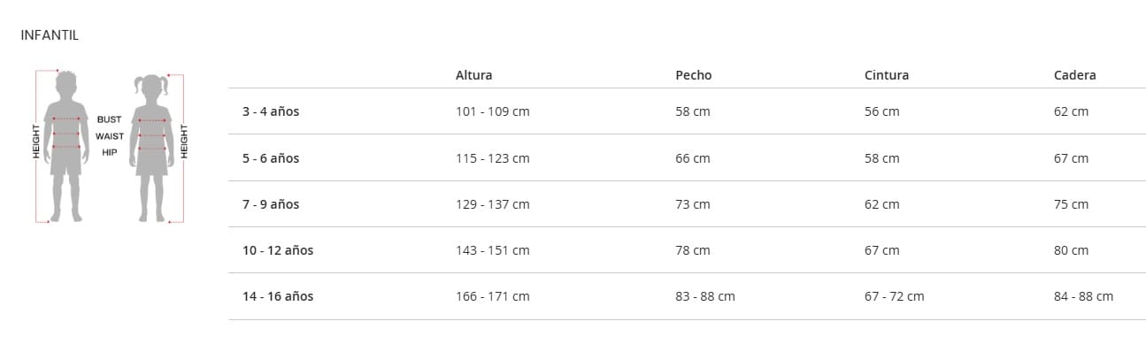 Tabela de tamanhos de Fantasia de cachorro azul para crianças de 3 a 4 anos com capuz.