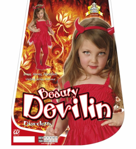 Tabela de tamanhos de Fantasia infantil de diabo para Halloween