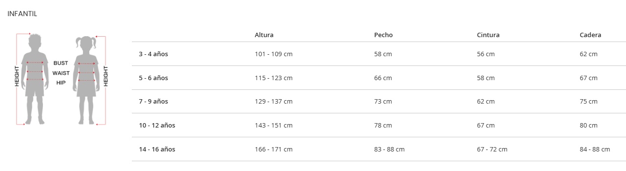 Tabela de tamanhos de Fantasia de palhaço listrado para Halloween, tamanho infantil