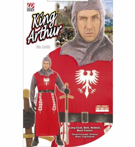Tabela de tamanhos de Fantasia adulta de rei medieval vermelho