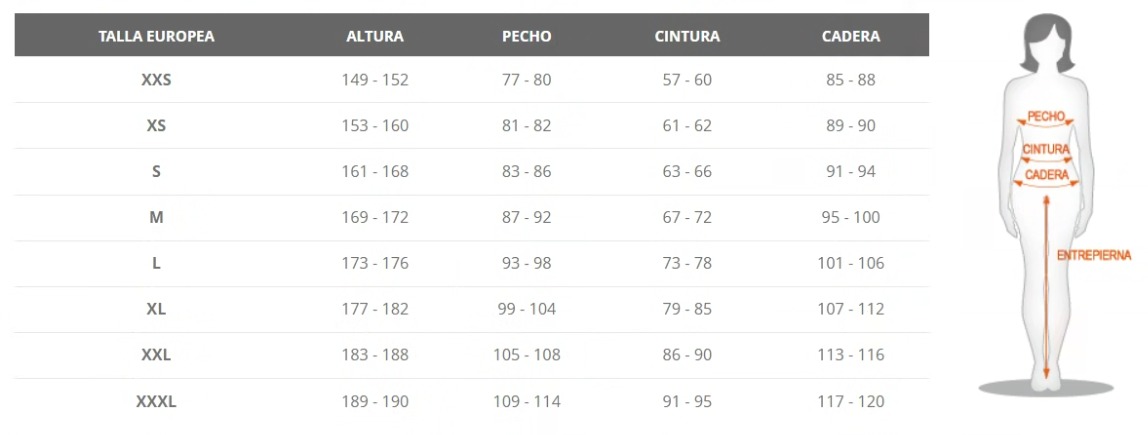 Tabela de tamanhos de Fantasia da Mulher Maravilha para Mulheres