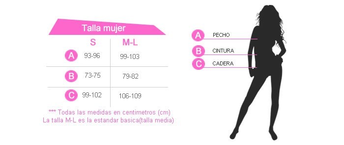 Tabela de tamanhos de Conjunto Pin Up Adulto Saia Preta